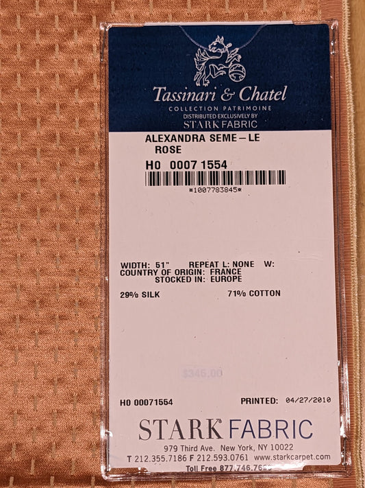 62 EV34 Special Square Jacquard by  Tassinari and Chatel Paris Alexandra Seme Le Rose Pink Red MSRP USD 300+/y