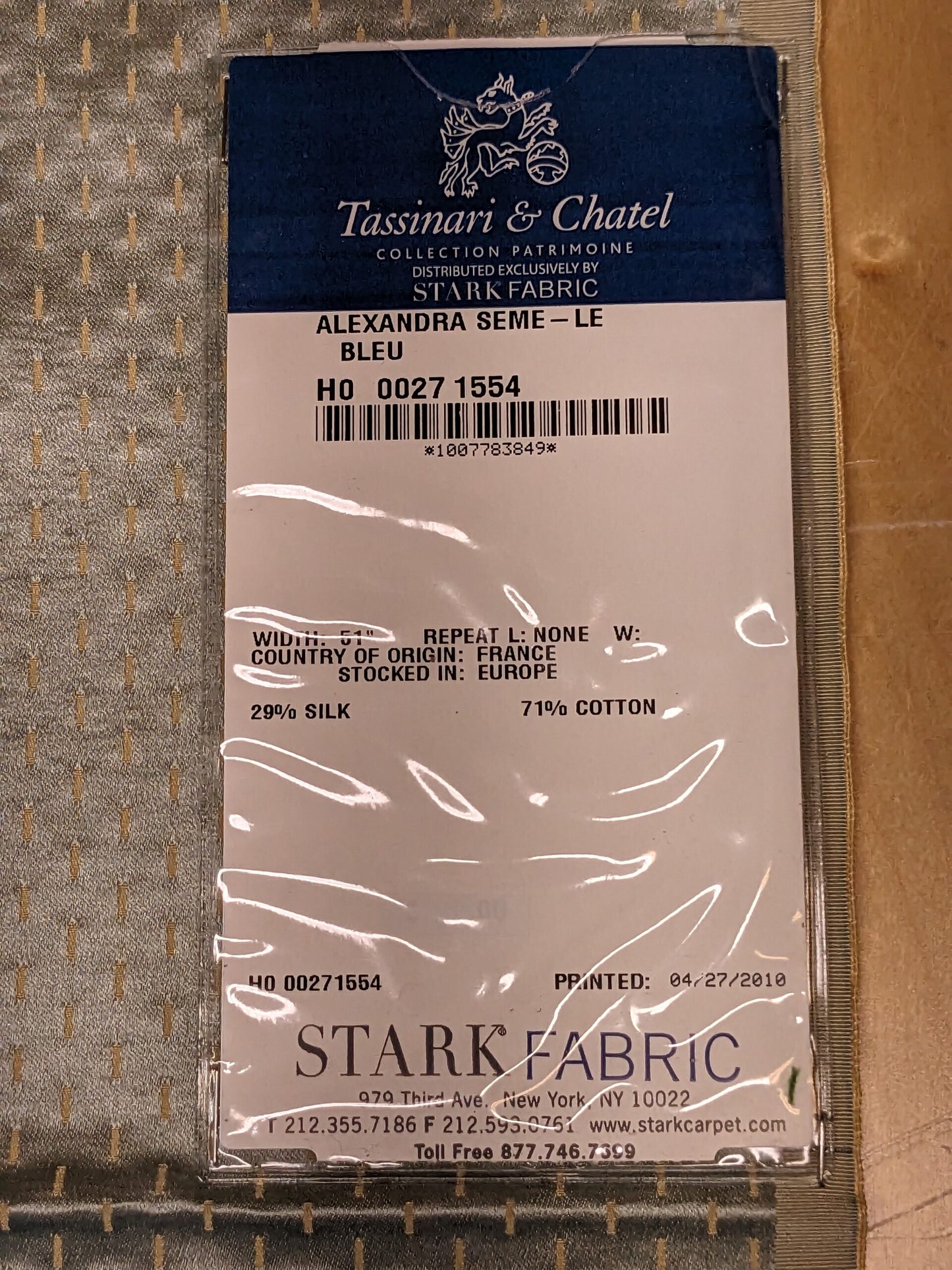 63 EV34 Special Square Jacquard by  Tassinari and Chatel Alexandra Seme Le Bleu Blue Small Scale Texture MSRP USD 300+/y