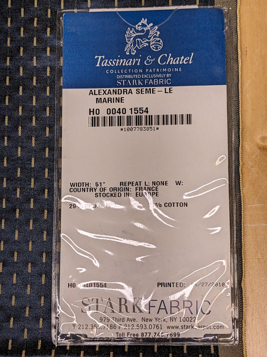 64 EV34 Special Square Jacquard by  Tassinari and Chatel Alexandra Seme Le Marine Navy Blue Small Scale Texture MSRP USD 300+/y