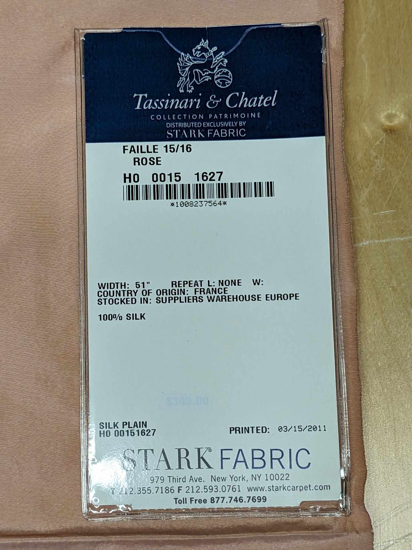 78 EV34 Special Square Plain Fabric by Tassinari and Chatel Faille Rose Pink Silk Plain MSRP USD1400+/y