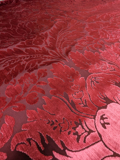 By yard Scalamandre Stan Hywet Silk Cotton Velvet Damask Red Renaissance Cut Velvet MSRP USD 922/y