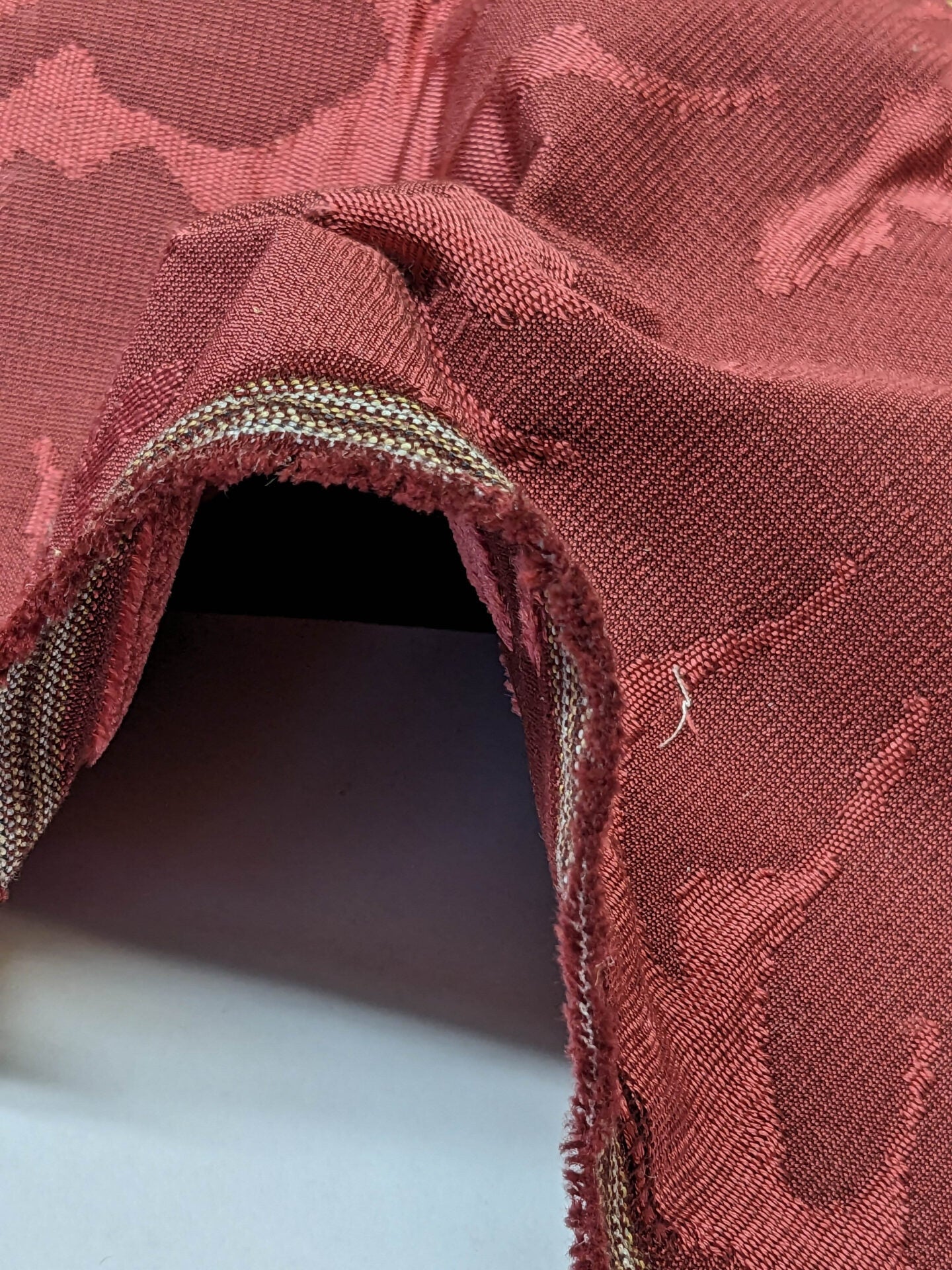 By yard Scalamandre Stan Hywet Silk Cotton Velvet Damask Red Renaissance Cut Velvet MSRP USD 922/y