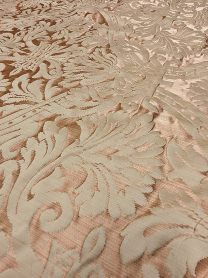 Rose Bertin 100% Silk Damask French Court Acanthus in Forest Green Highest Quality