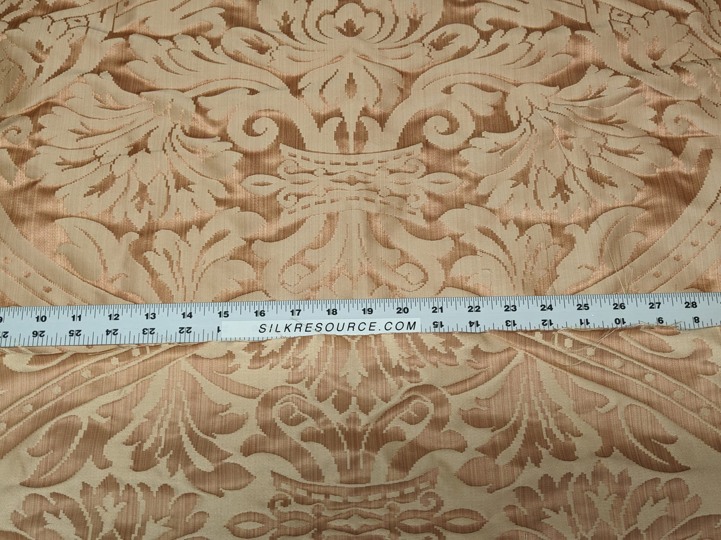 Rose Bertin 100% Silk Damask French Court Acanthus in Forest Green Highest Quality