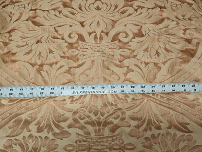 Rose Bertin 100% Silk Damask French Court Acanthus in Forest Green Highest Quality