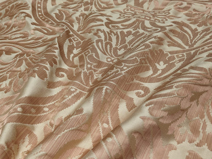 Rose Bertin 100% Silk Damask French Court Acanthus in Forest Green Highest Quality