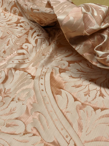 Rose Bertin 100% Silk Damask French Court Acanthus in Forest Green Highest Quality