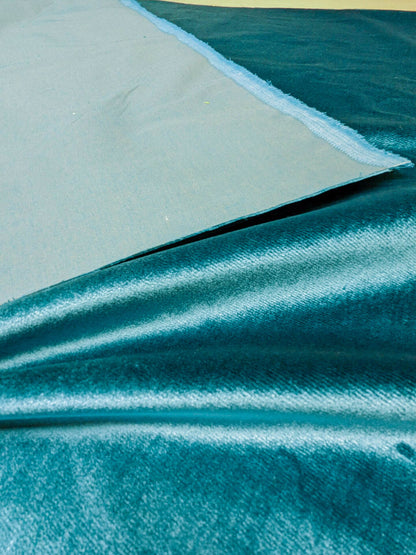 King's Silk Velvet Peacock Blue Radiance Heavy! Highest Quality MSRP USD 700+/Y