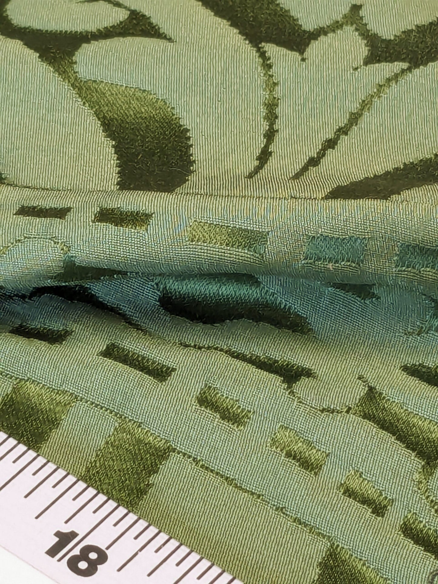 Rose Bertin 100% Silk Damask French Court Acanthus in Forest Green Highest Quality