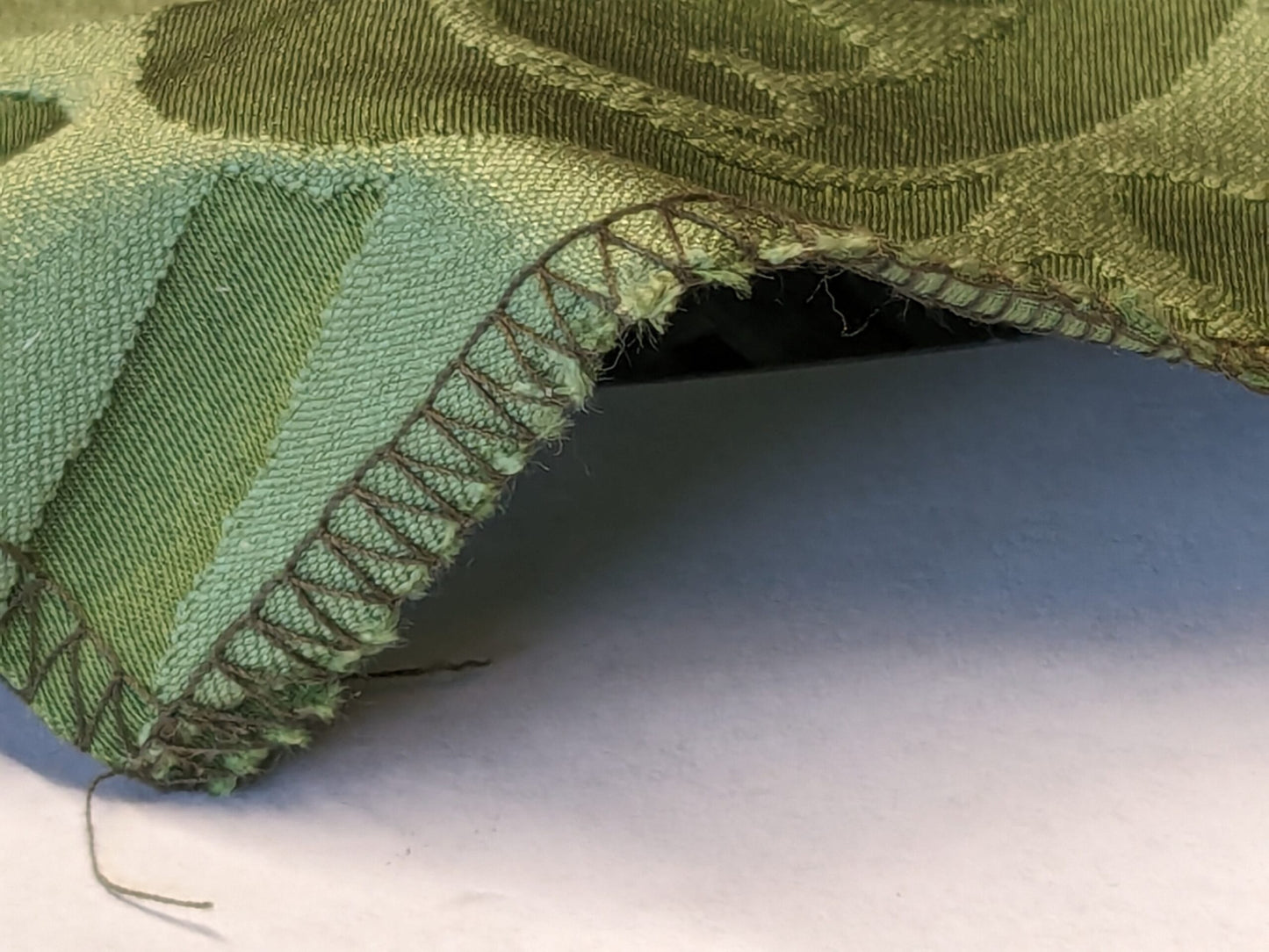 Rose Bertin 100% Silk Damask French Court Acanthus in Forest Green Highest Quality