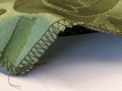 Rose Bertin 100% Silk Damask French Court Acanthus in Forest Green Highest Quality