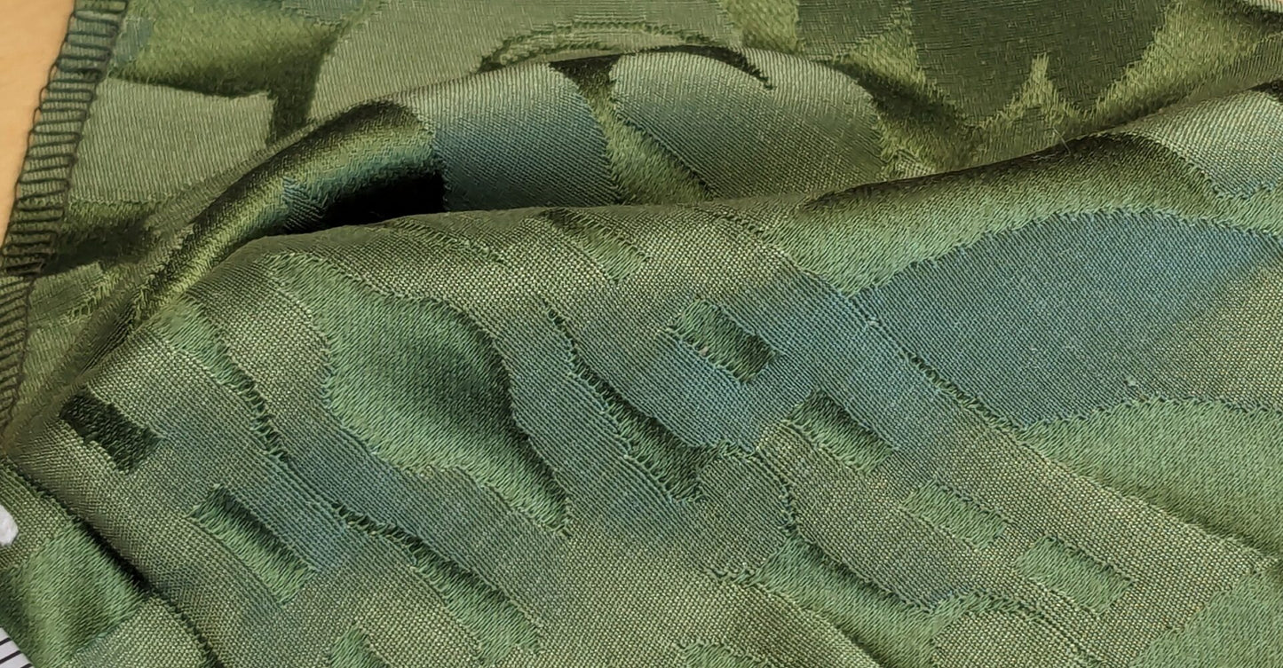 Rose Bertin 100% Silk Damask French Court Acanthus in Forest Green Highest Quality