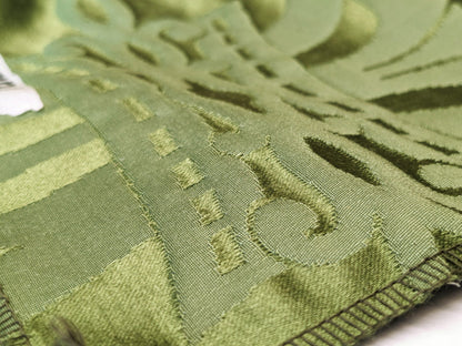 Rose Bertin 100% Silk Damask French Court Acanthus in Forest Green Highest Quality