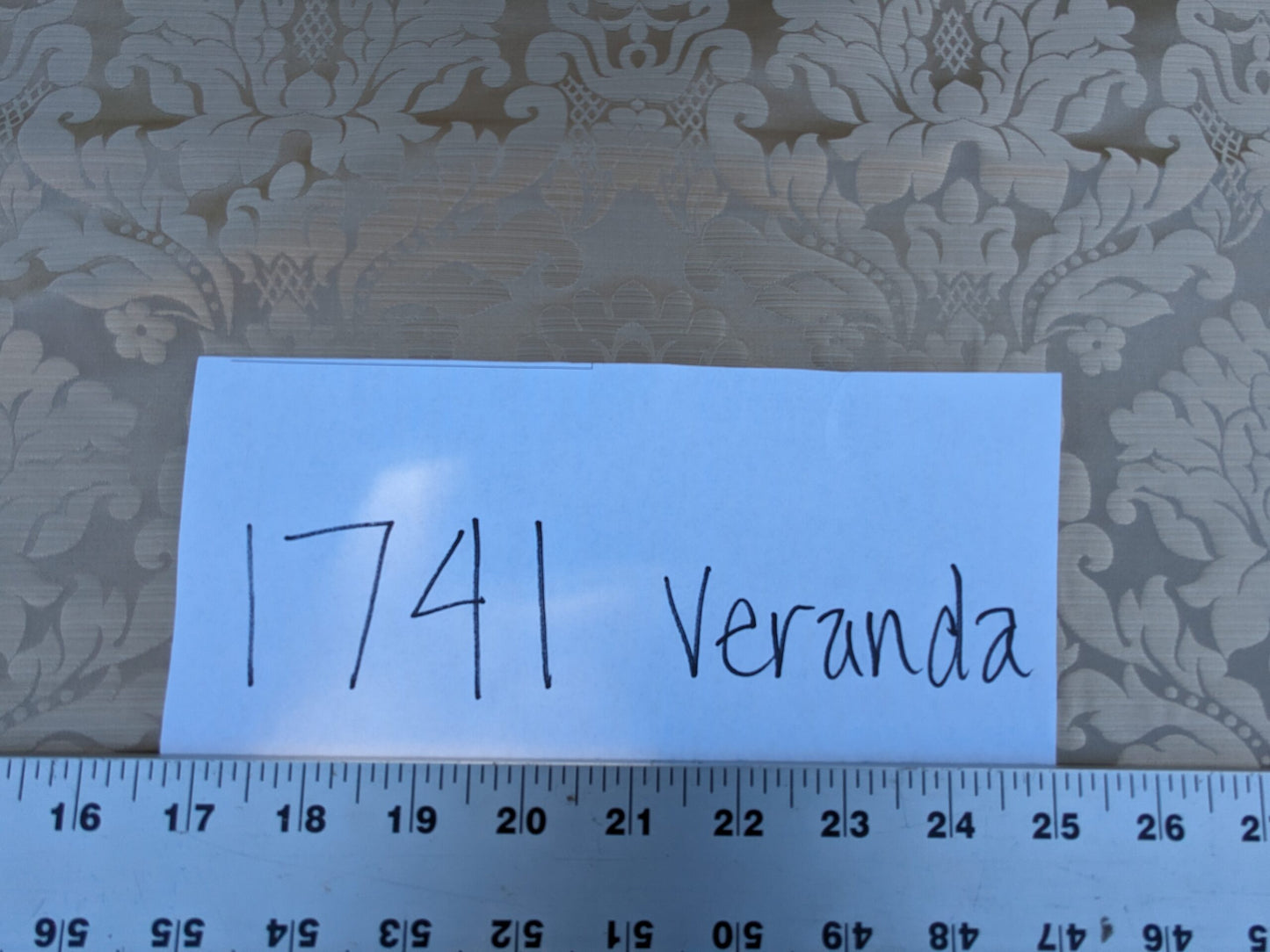 High End Veranda Renaissance Damask 100% Silk Taupe Beige