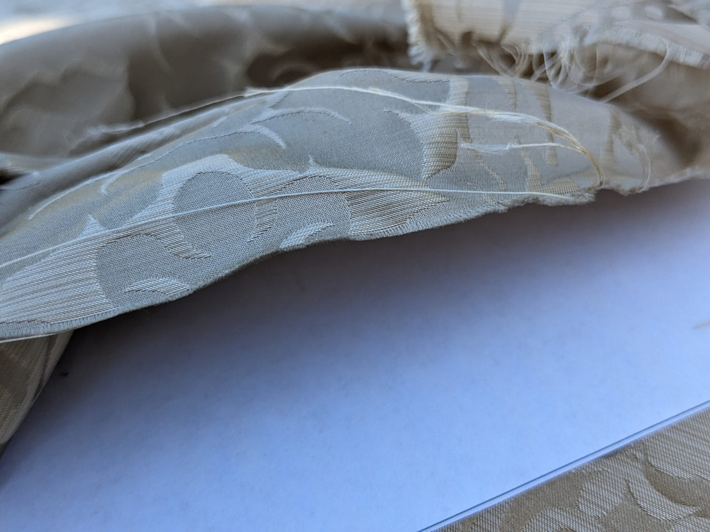 High End Veranda Renaissance Damask 100% Silk Taupe Beige