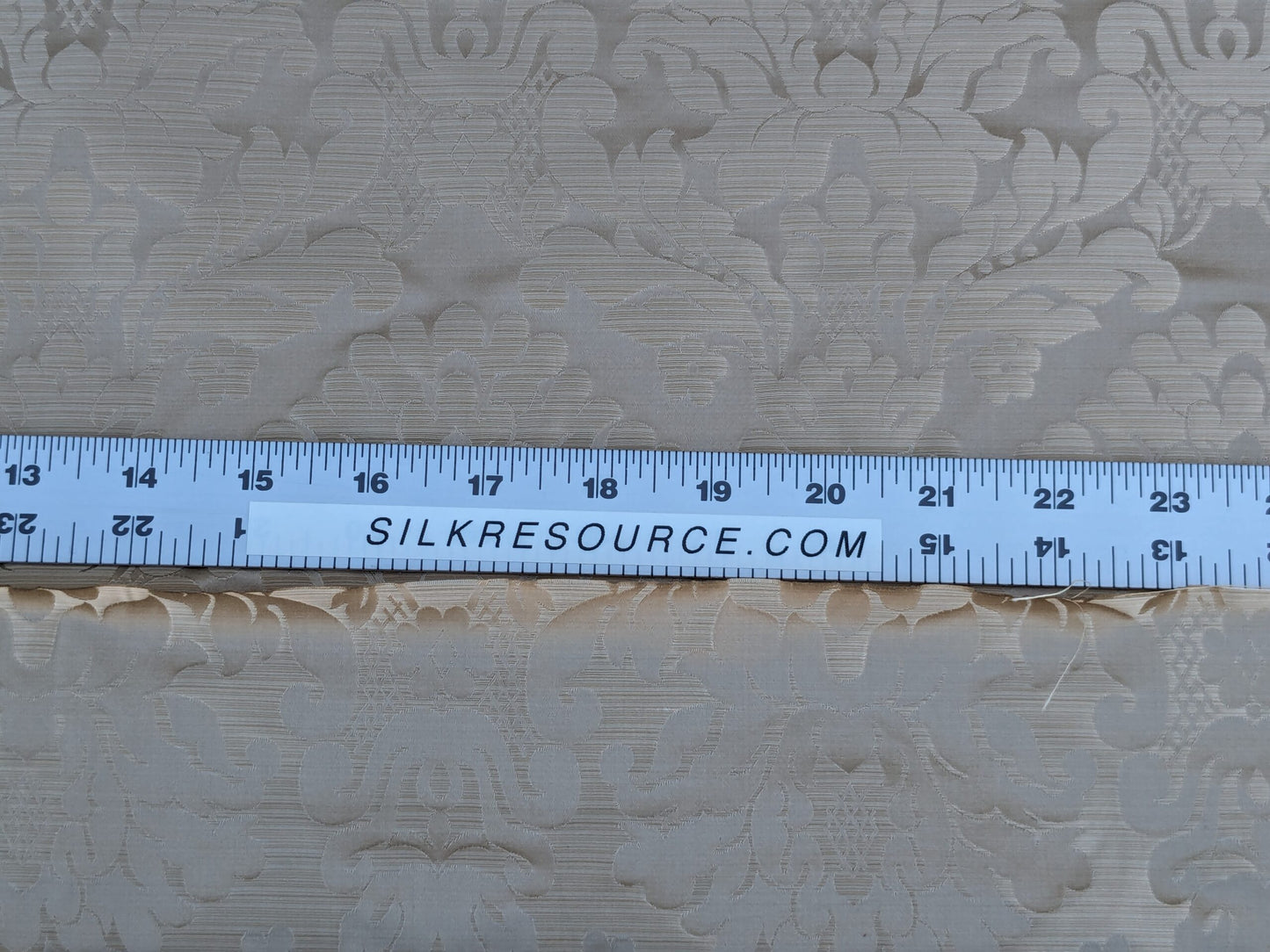 High End Veranda Renaissance Damask 100% Silk Taupe Beige