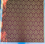 High End Veranda Renaissance Damask 100% Silk Red and Gold