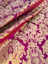 High End Veranda Renaissance Damask 100% Silk Red and Gold