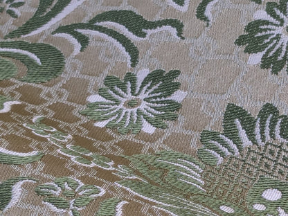 In Name of Rose Medallion Acanthus Renaissance Silk Damask Jacquard Pale Green & Gold MSRP USD 225Y