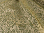 In Name of Rose Medallion Acanthus Renaissance Silk Damask Jacquard Pale Honeydew Green  & Gold MSRP USD 225/Y