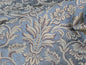 In Name of Rose Medallion Acanthus Renaissance Silk Damask Jacquard Blue & Gold MSRP USD 225Y