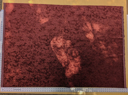 Mohair &amp; Silk Velvet Seaweed Texture In Deep Wine Red Burgundy Heavy Duty