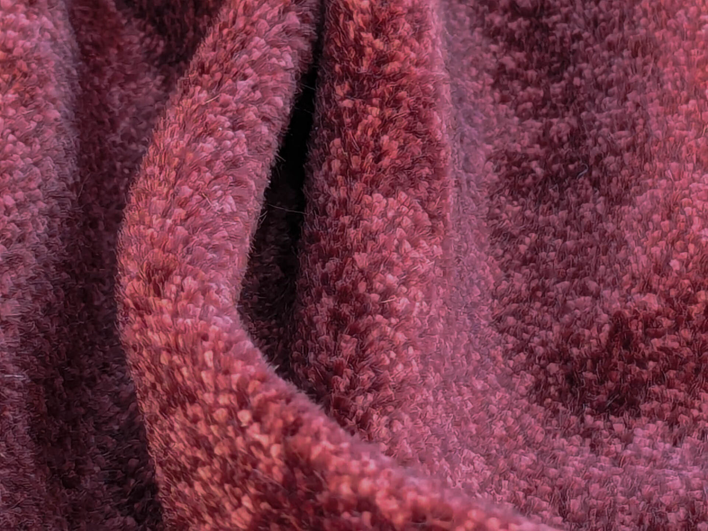 Mohair &amp; Silk Velvet Seaweed Texture In Deep Wine Red Burgundy Heavy Duty