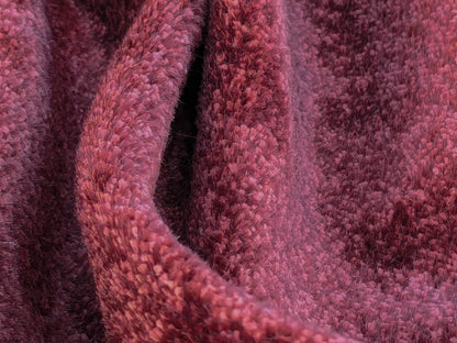 Mohair &amp; Silk Velvet Seaweed Texture In Deep Wine Red Burgundy Heavy Duty