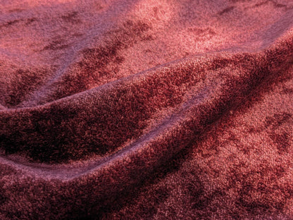 Mohair &amp; Silk Velvet Seaweed Texture In Deep Wine Red Burgundy Heavy Duty