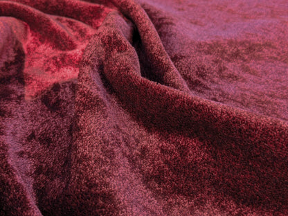 Mohair &amp; Silk Velvet Seaweed Texture In Deep Wine Red Burgundy Heavy Duty