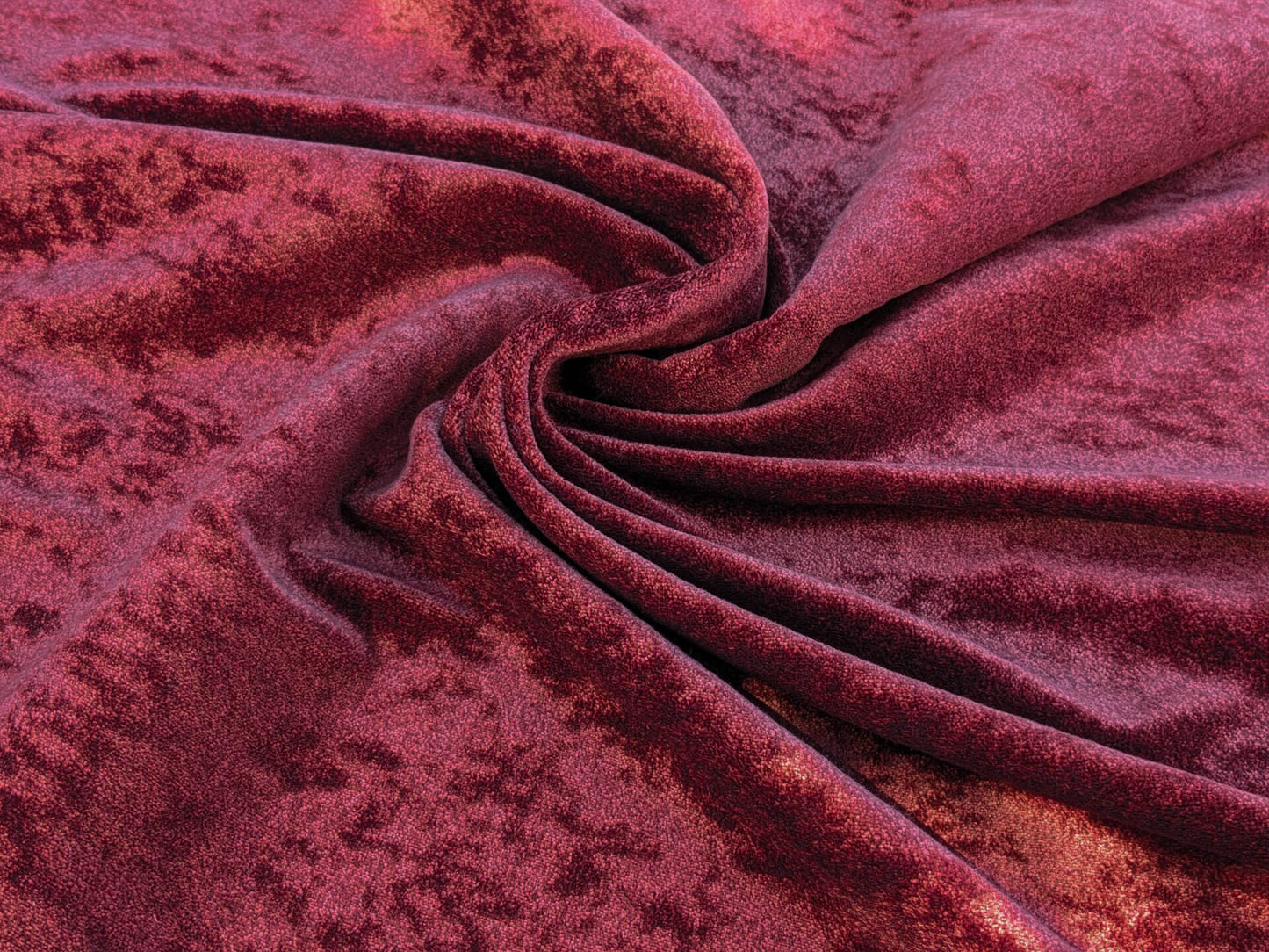 Mohair &amp; Silk Velvet Seaweed Texture In Deep Wine Red Burgundy Heavy Duty