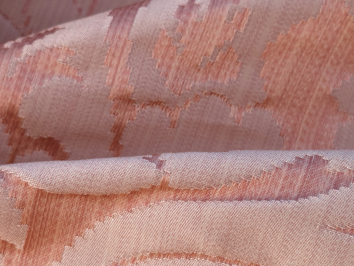 Rose Bertin 100% Silk Damask French Court Acanthus in Peach Pink Highest Quality