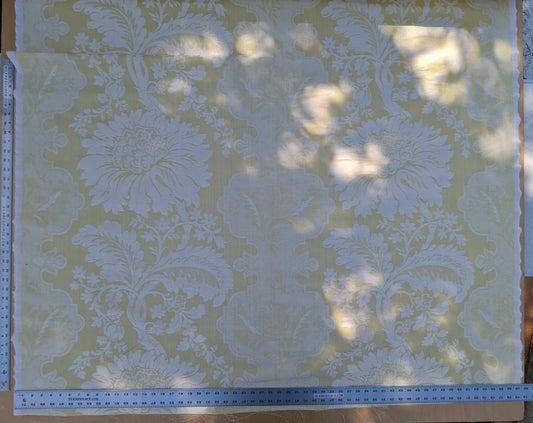 Scalamandre Kilfane Lemon Yellow Acanthus Renaissance Silk Lampas MSRP USD 390/y
