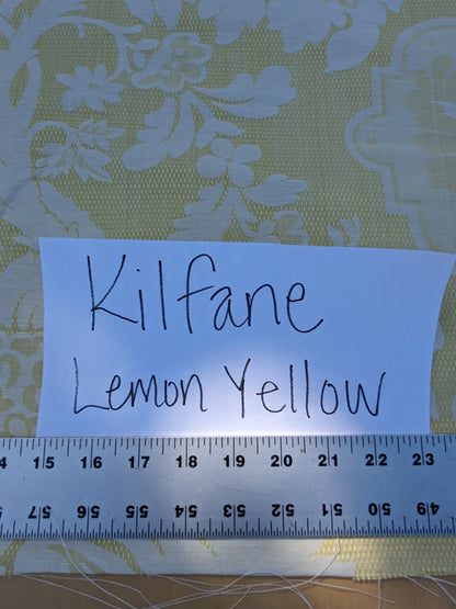 Scalamandre Kilfane Lemon Yellow Acanthus Renaissance Silk Lampas MSRP USD 390/y