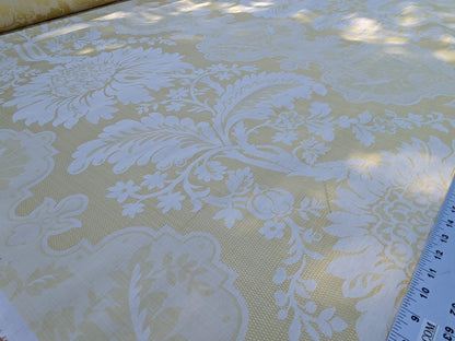 Scalamandre Kilfane Lemon Yellow Acanthus Renaissance Silk Lampas MSRP USD 390/y
