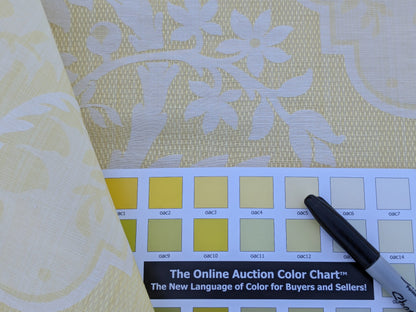Scalamandre Kilfane Lemon Yellow Acanthus Renaissance Silk Lampas MSRP USD 390/y