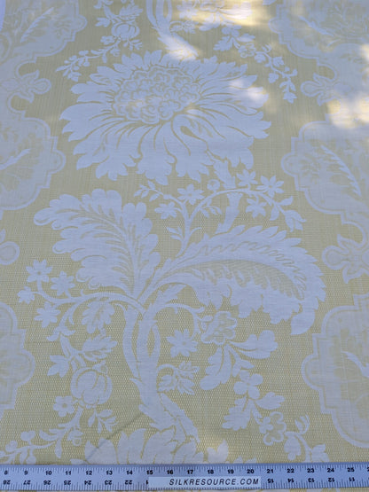 Scalamandre Kilfane Lemon Yellow Acanthus Renaissance Silk Lampas MSRP USD 390/y