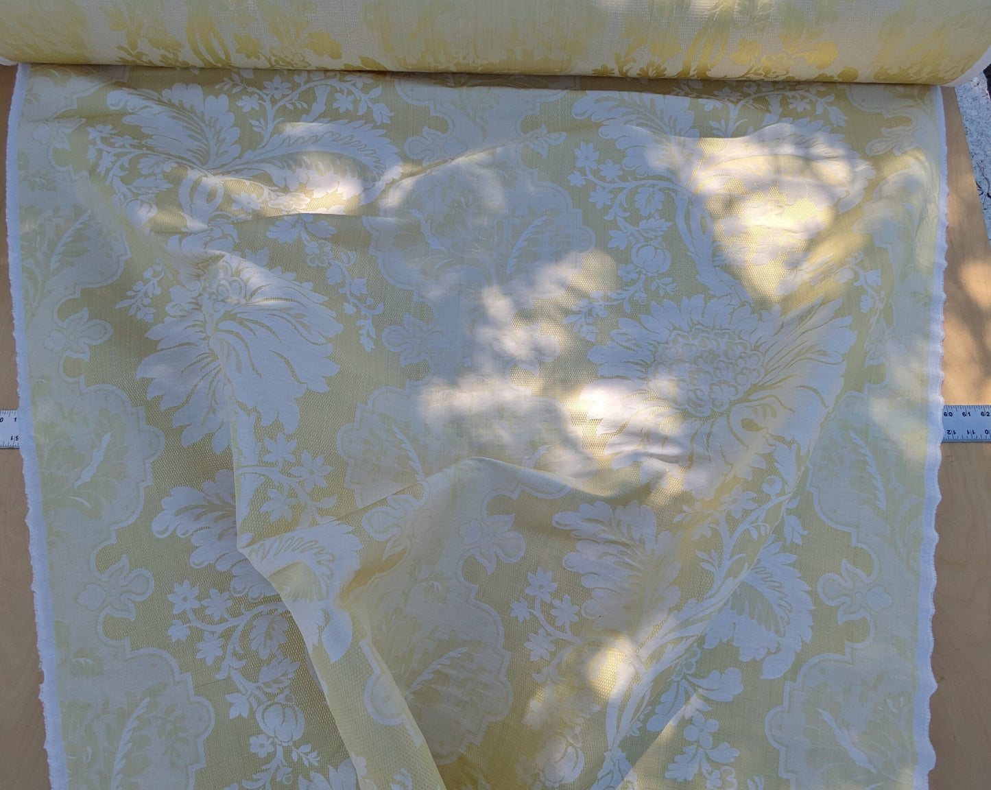 Scalamandre Kilfane Lemon Yellow Acanthus Renaissance Silk Lampas MSRP USD 390/y