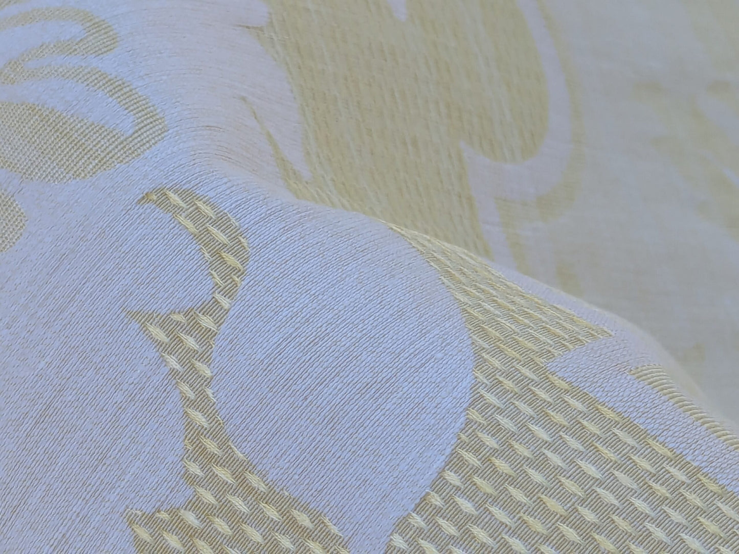 Scalamandre Kilfane Lemon Yellow Acanthus Renaissance Silk Lampas MSRP USD 390/y