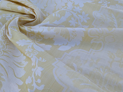 Scalamandre Kilfane Lemon Yellow Acanthus Renaissance Silk Lampas MSRP USD 390/y