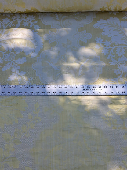 Scalamandre Kilfane Lemon Yellow Acanthus Renaissance Silk Lampas MSRP USD 390/y