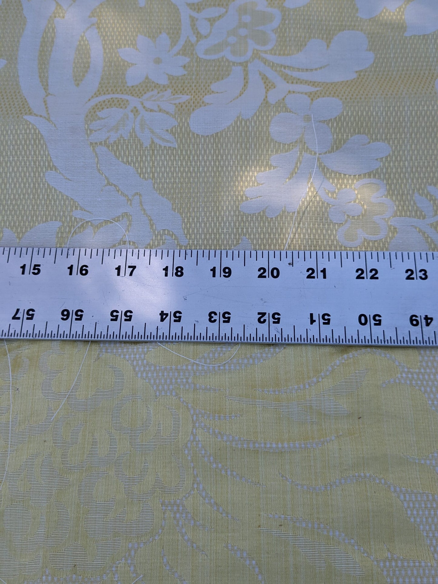 Scalamandre Kilfane Lemon Yellow Acanthus Renaissance Silk Lampas MSRP USD 390/y