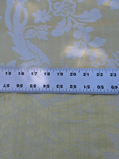 Scalamandre Kilfane Lemon Yellow Acanthus Renaissance Silk Lampas MSRP USD 390/y