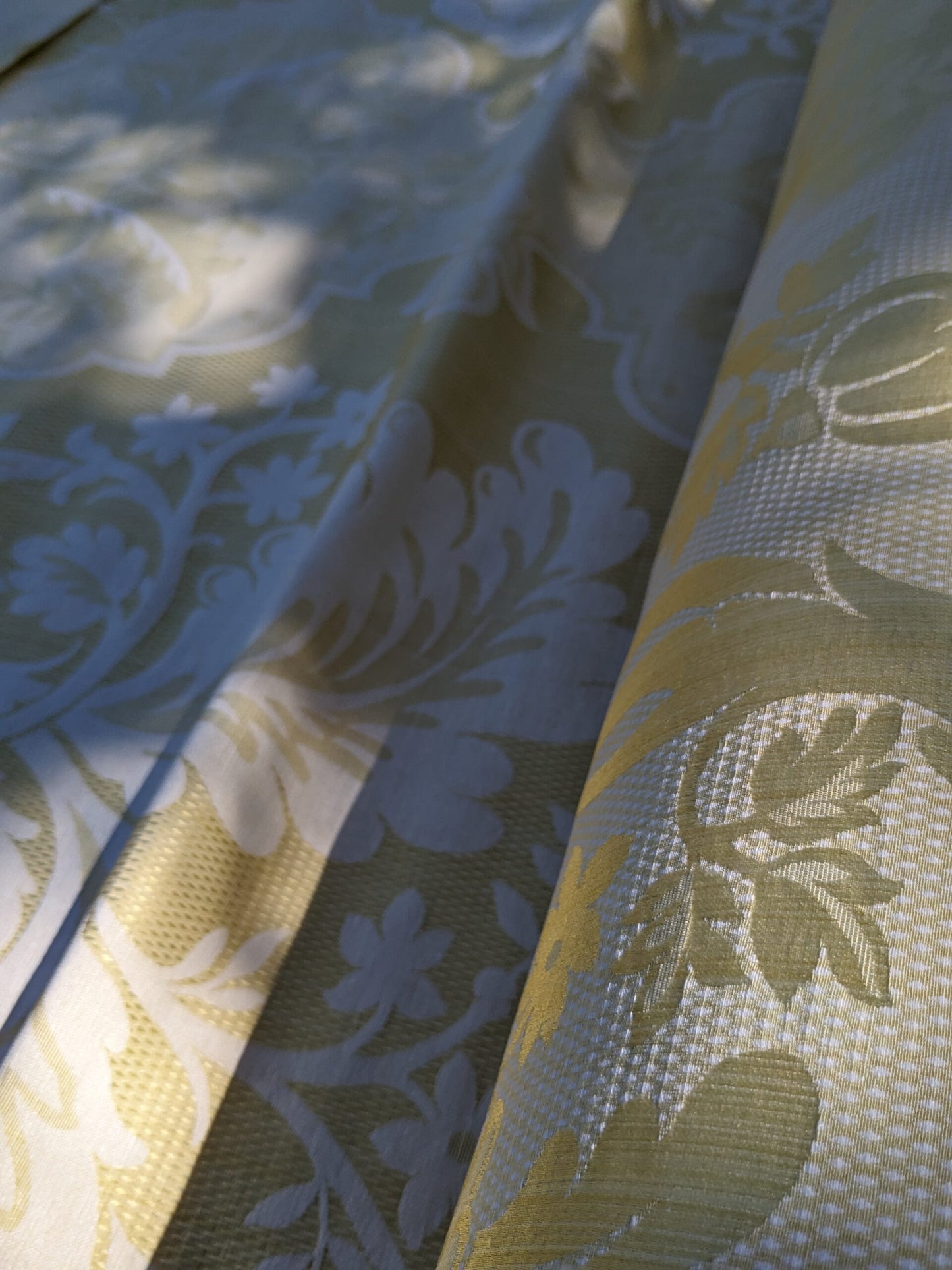 Scalamandre Kilfane Lemon Yellow Acanthus Renaissance Silk Lampas MSRP USD 390/y