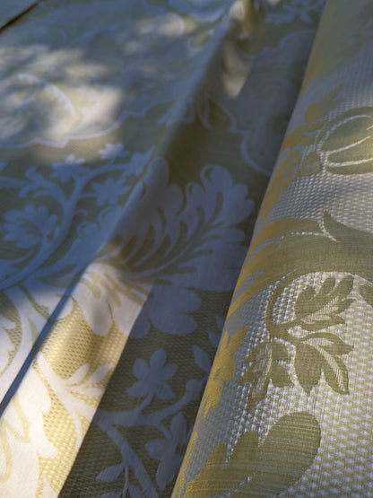 Scalamandre Kilfane Lemon Yellow Acanthus Renaissance Silk Lampas MSRP USD 390/y