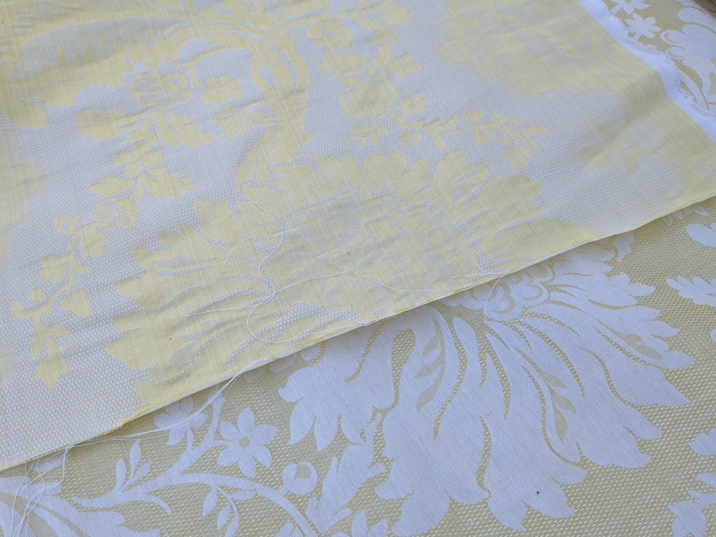 Scalamandre Kilfane Lemon Yellow Acanthus Renaissance Silk Lampas MSRP USD 390/y
