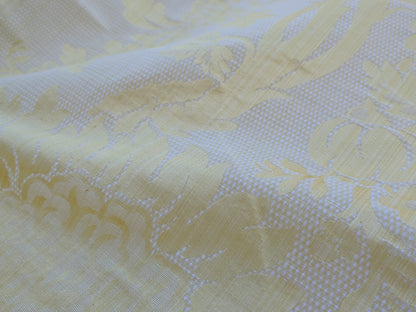 Scalamandre Kilfane Lemon Yellow Acanthus Renaissance Silk Lampas MSRP USD 390/y