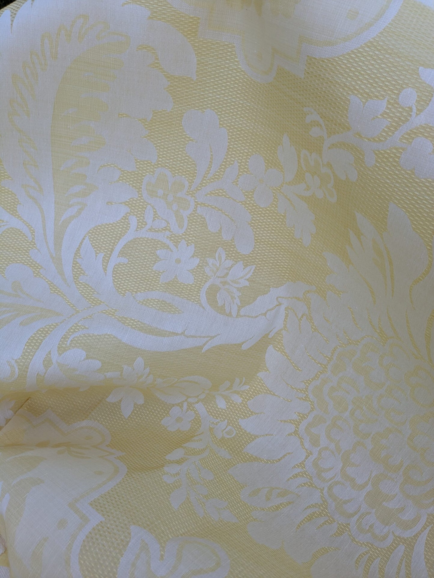 Scalamandre Kilfane Lemon Yellow Acanthus Renaissance Silk Lampas MSRP USD 390/y