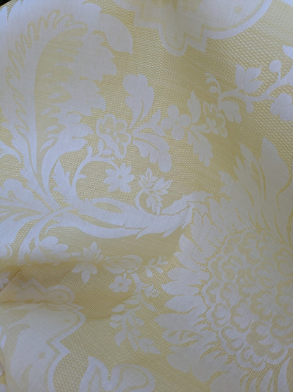 Scalamandre Kilfane Lemon Yellow Acanthus Renaissance Silk Lampas MSRP USD 390/y
