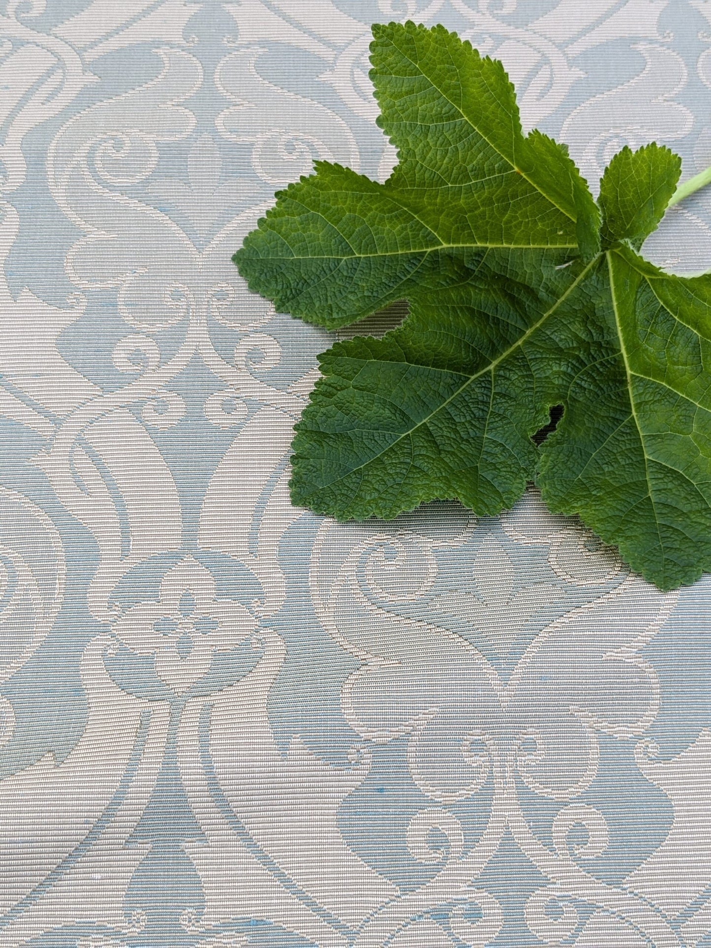 Scalamandre Namtu Silk Damask French Blue &amp; Tan Faille Medallion MSRP USD 300/Y